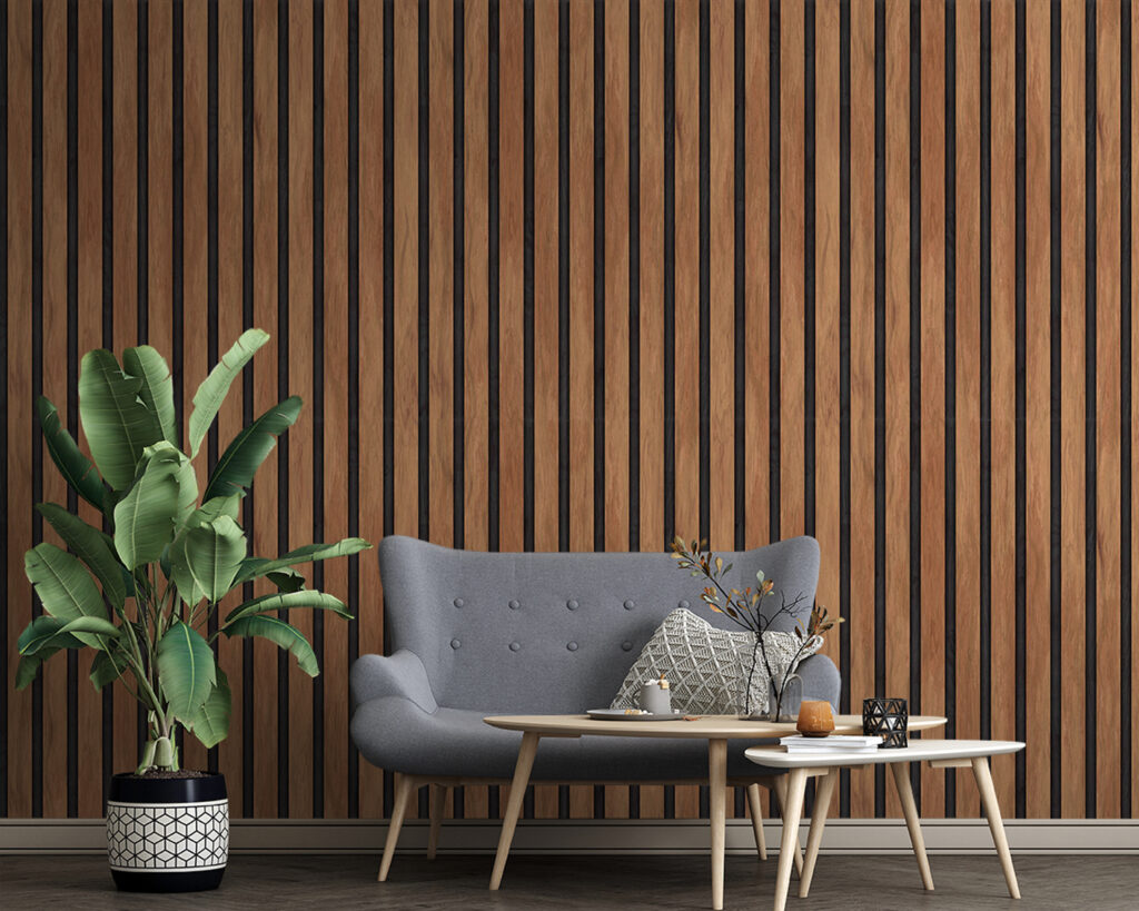 Listelli marrone caldo — ambiente 1
