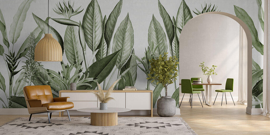 Fiori tropicali e foglie — ambiente 1
