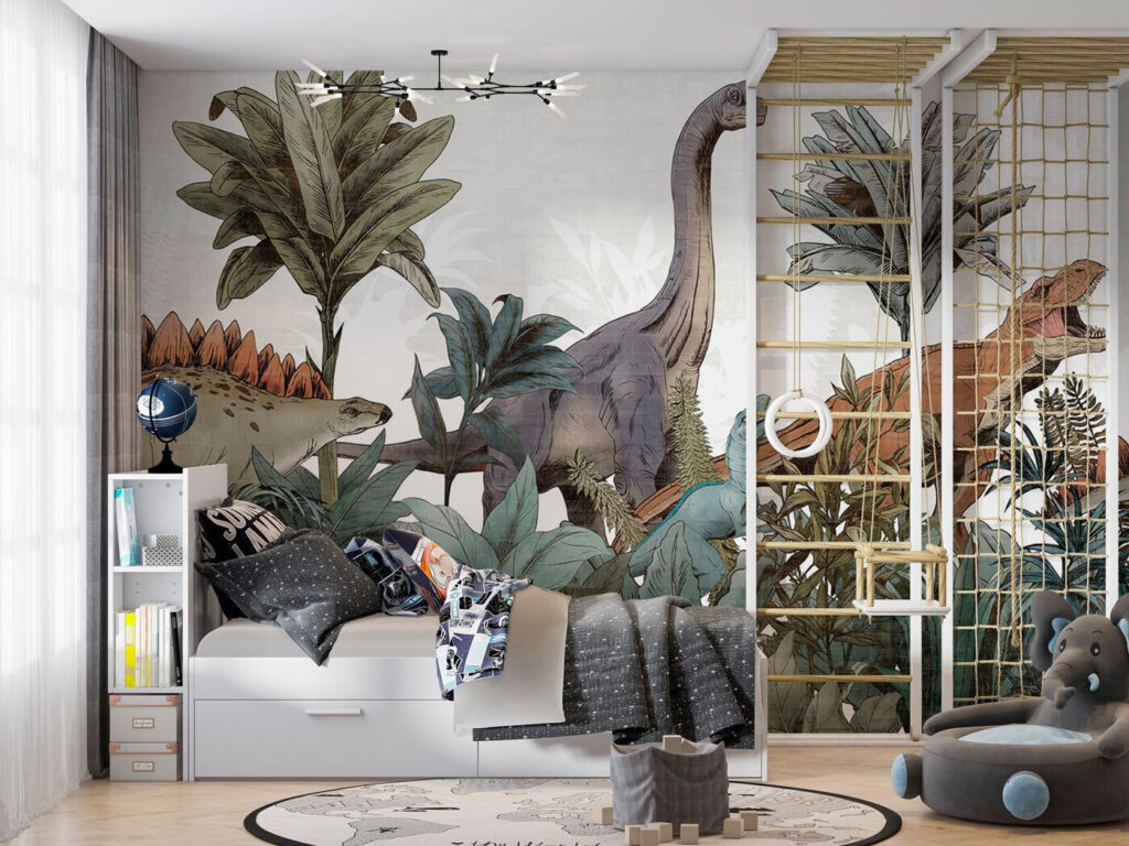 Dinosauri tra foglie larghe — ambiente 1