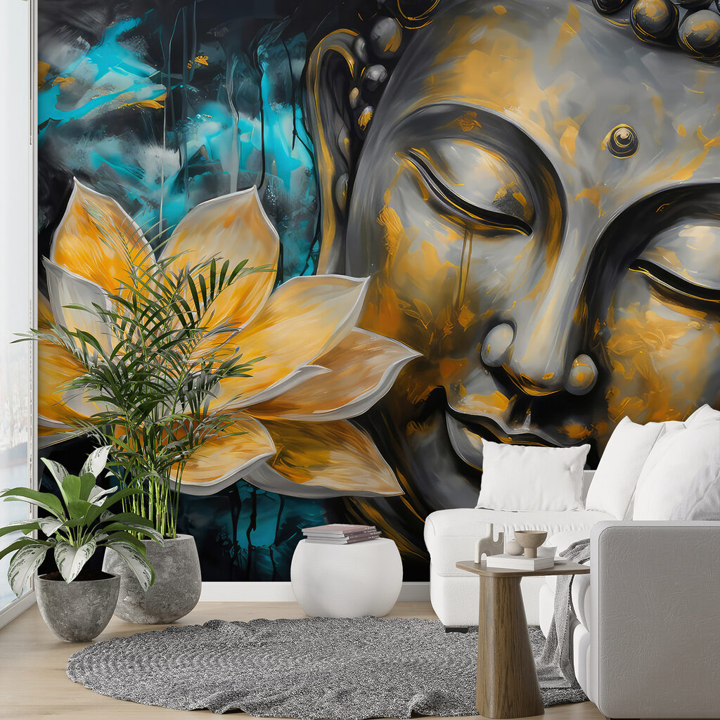 Buddha con loto dorato — ambiente 3