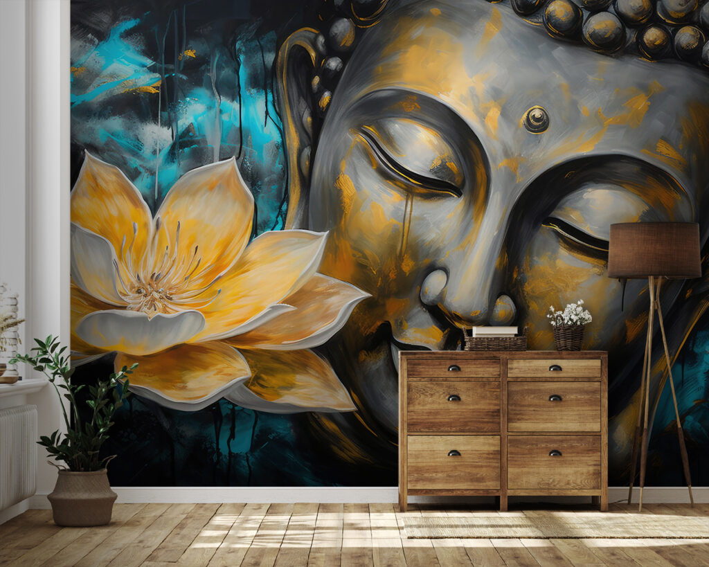 Buddha con loto dorato — ambiente 2