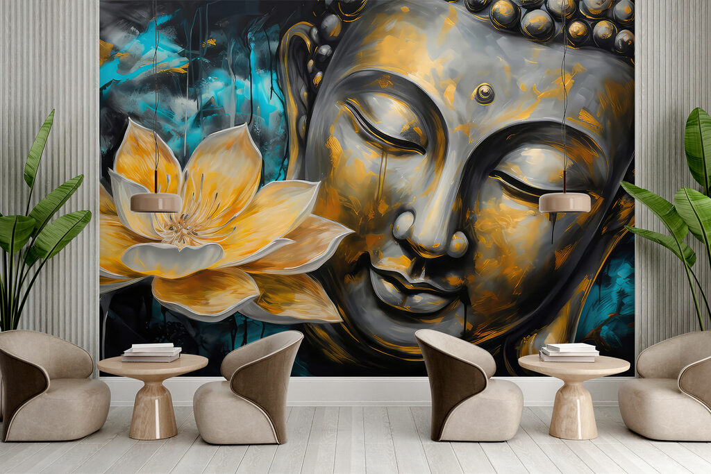 Buddha con loto dorato — ambiente 4