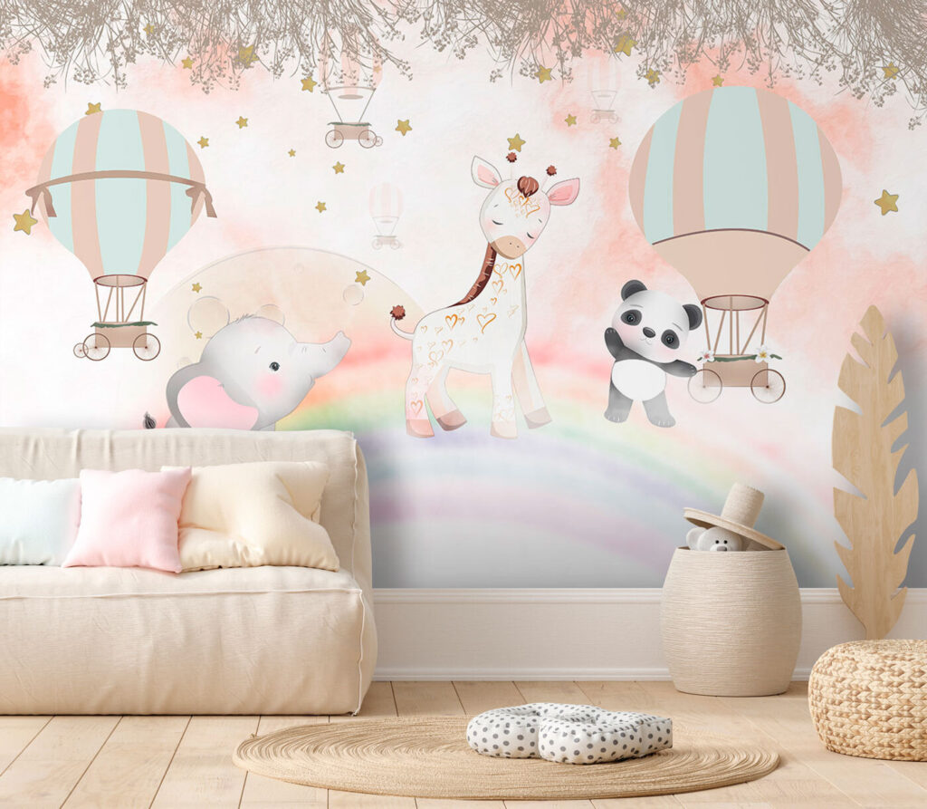 Giraffa, panda e palloncini — ambiente 1