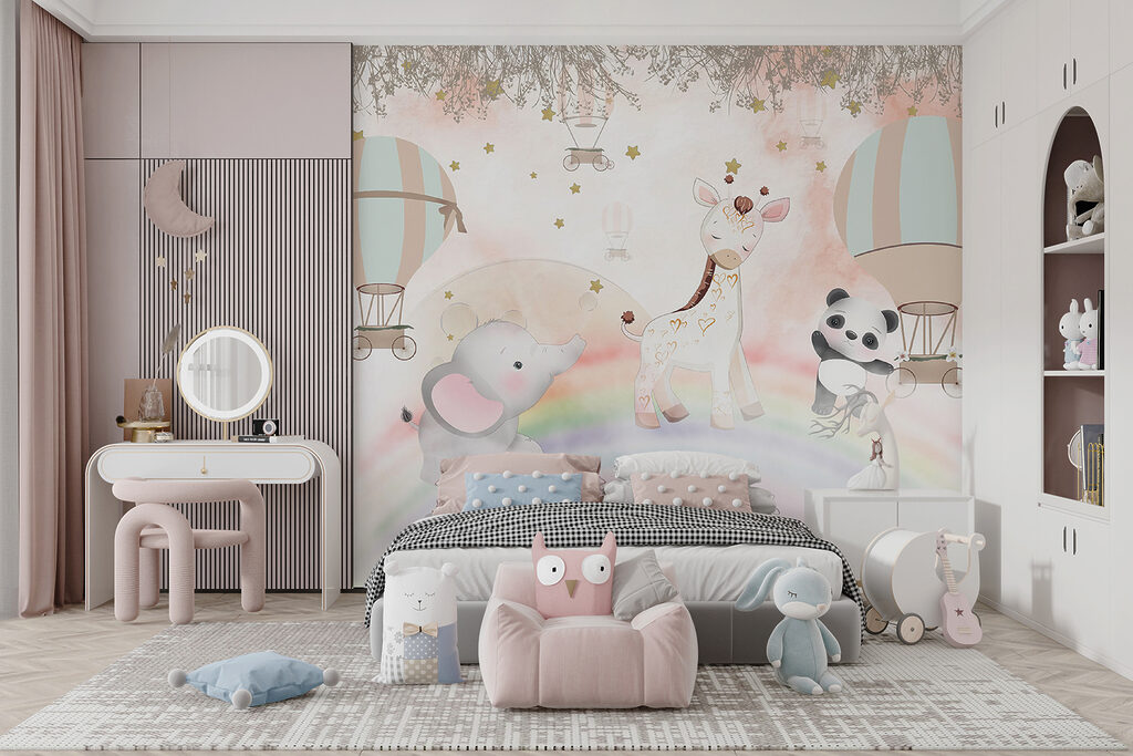 Giraffa, panda e palloncini — ambiente 5