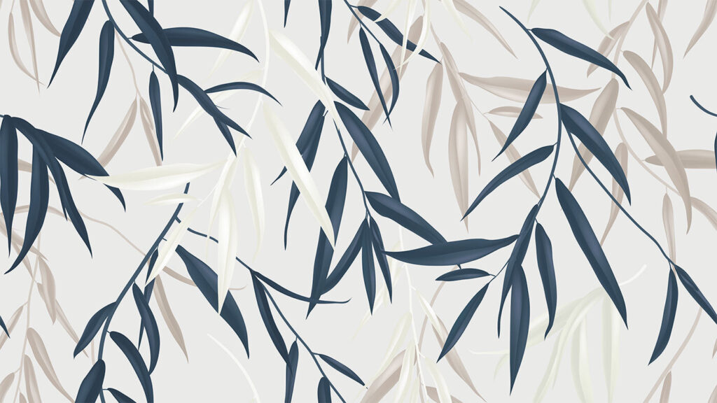 Rami blu in movimento — design completo
