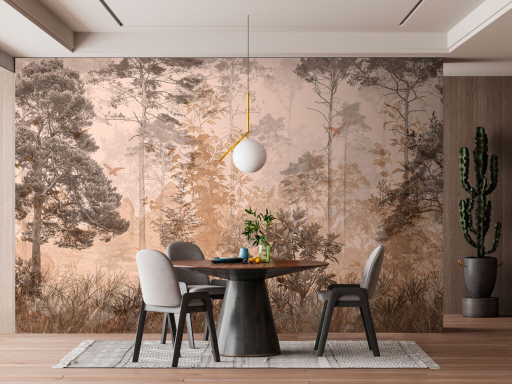 Bosco a linee incise in un ambiente