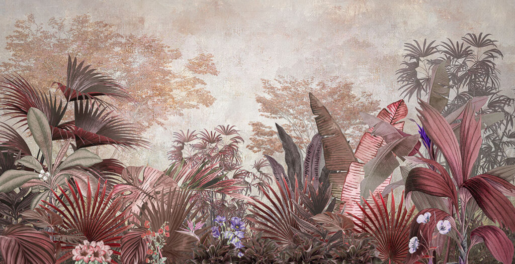 Giungla calda su beige — design completo