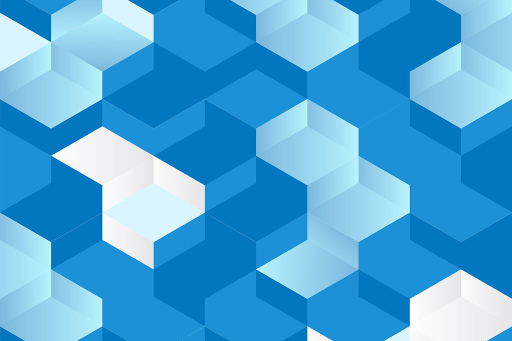 Blocchi blu a gradini — design completo