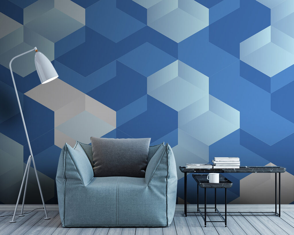 Blocchi blu a gradini — ambiente 1