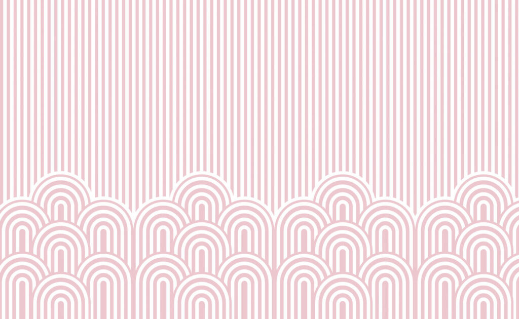 Strisce rosa sopra archi — design completo