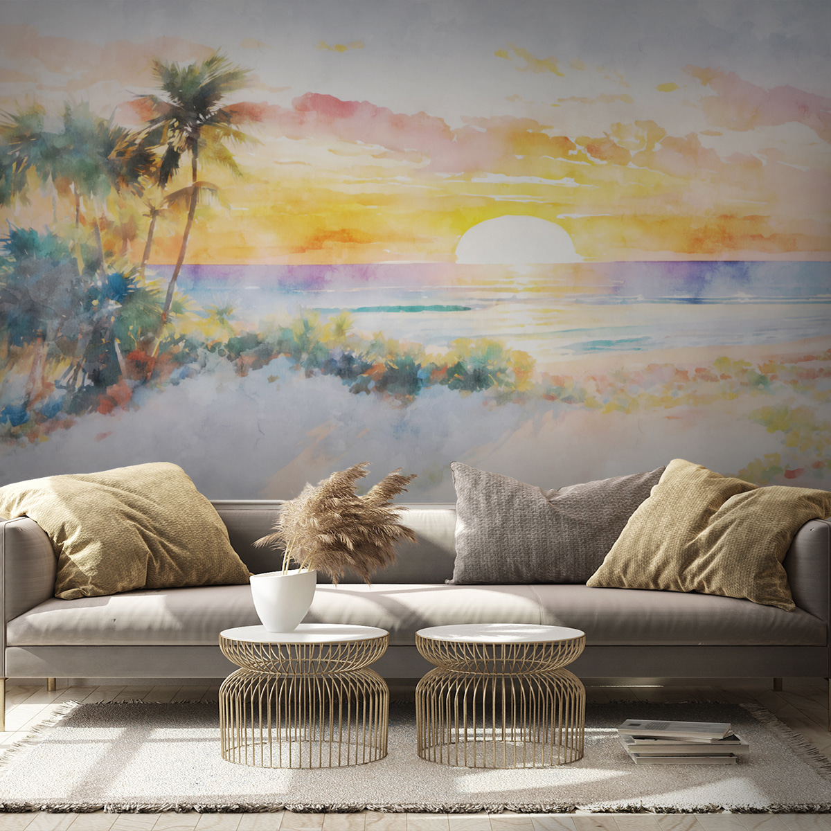 Palme sul mare dipinto — ambiente 2