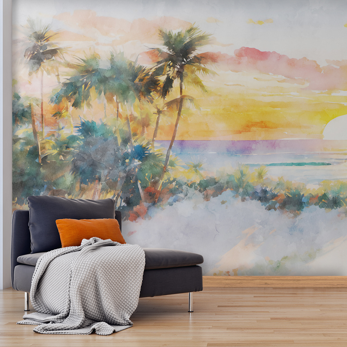Palme sul mare dipinto — ambiente 3