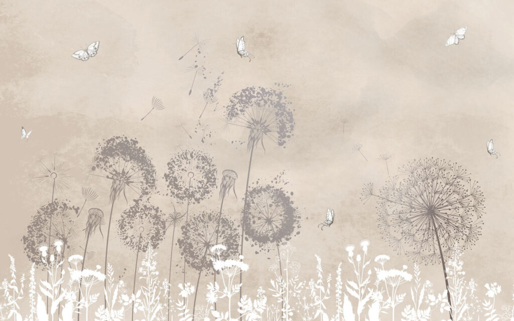 Soffioni e fiori bianchi — design completo