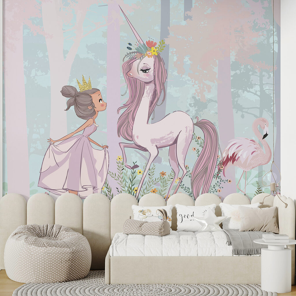 Principessa con unicorno rosa — ambiente 3