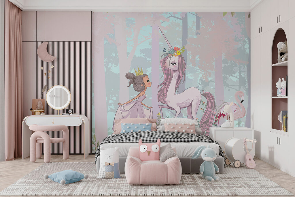 Principessa con unicorno rosa — ambiente 4