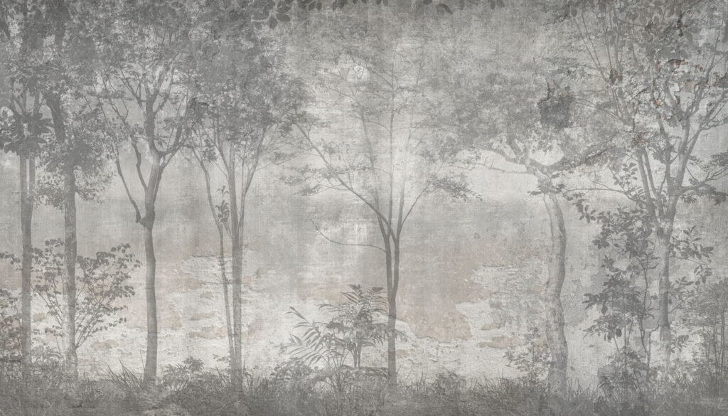 Tronchi alti nella nebbia — design completo