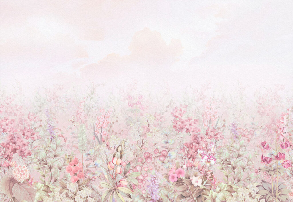 Prato rosa nella nebbia — design completo