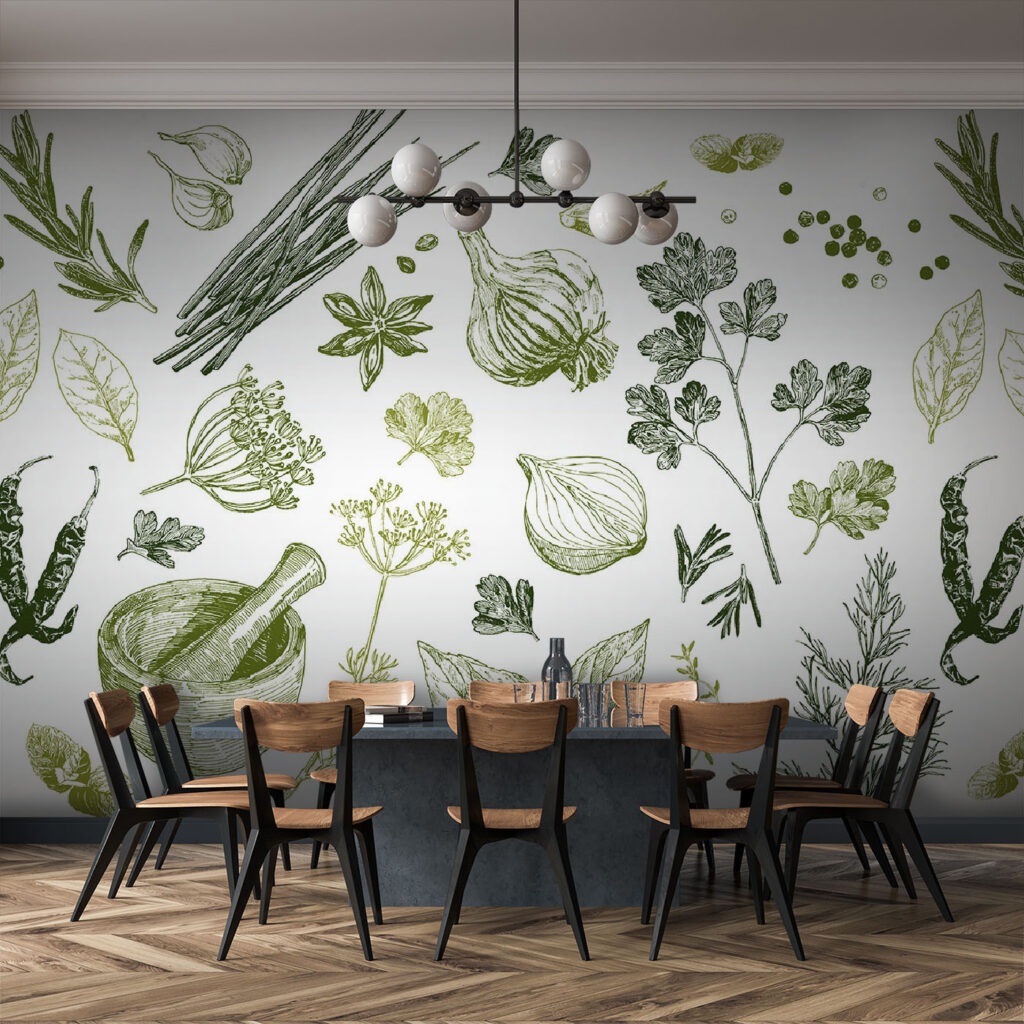 Erbe aromatiche disegnate — ambiente 2