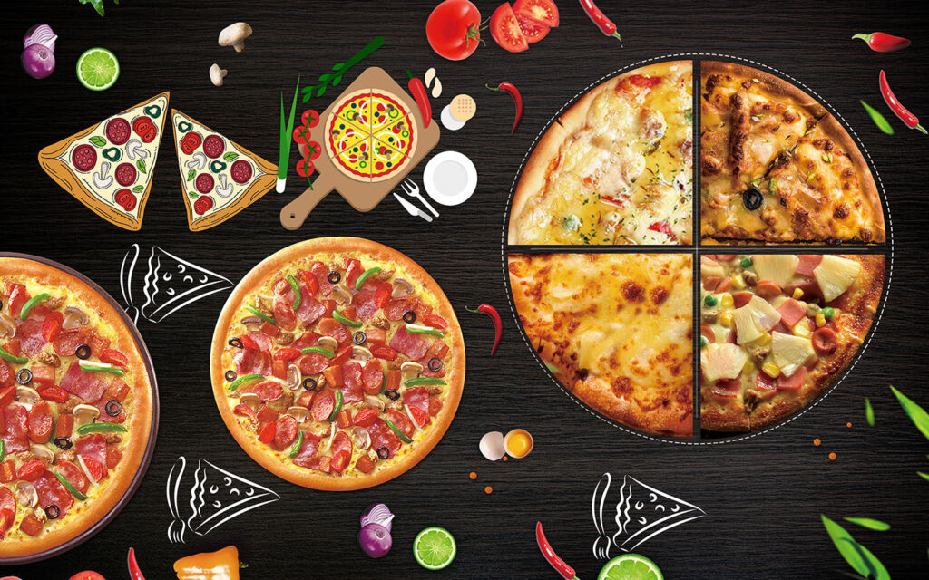 Pizze e ingredienti — design completo