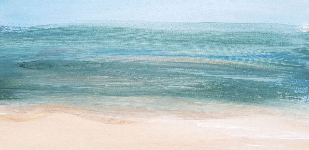 Mare turchese sulla sabbia — design completo