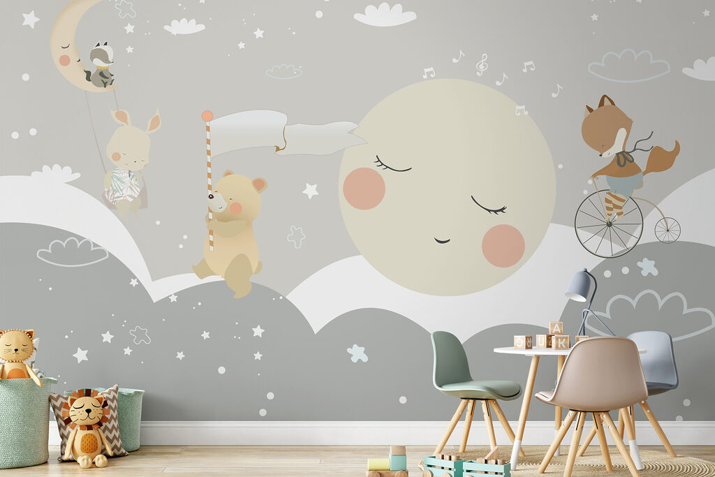 Luna addormentata e animali — ambiente 3