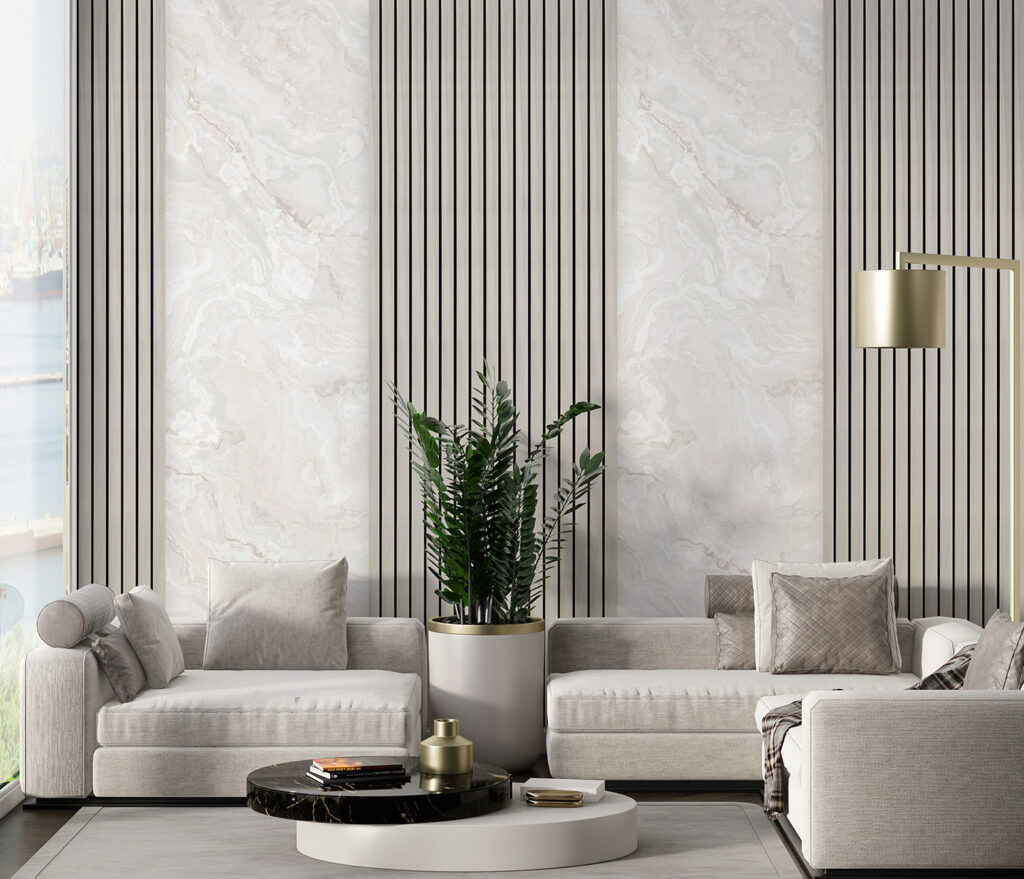 Pannelli chiari a strisce — ambiente 7