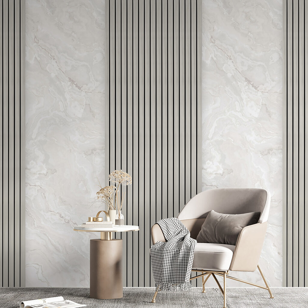Pannelli chiari a strisce — ambiente 4