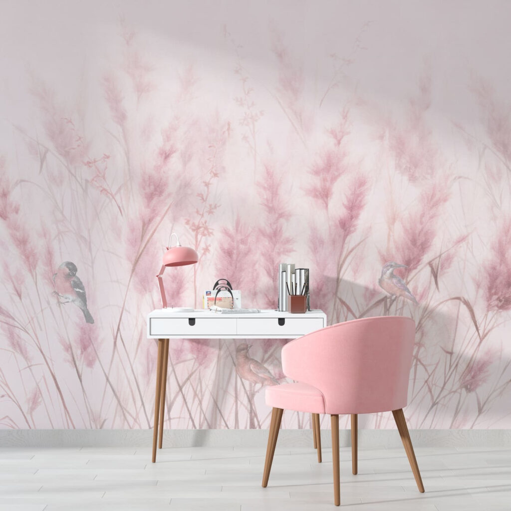 Pennacchi rosa morbidi in un ambiente