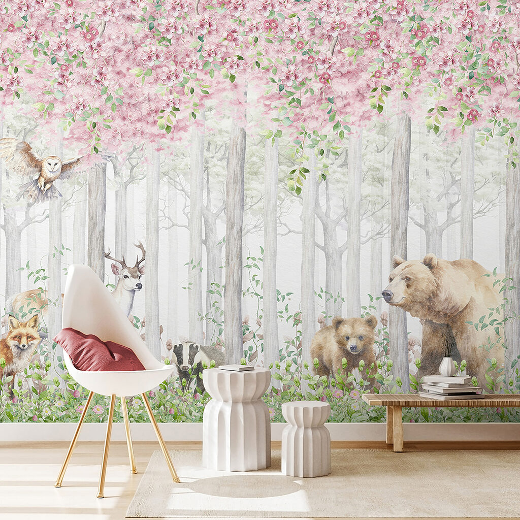 Orsi sotto fiori rosa — ambiente 5