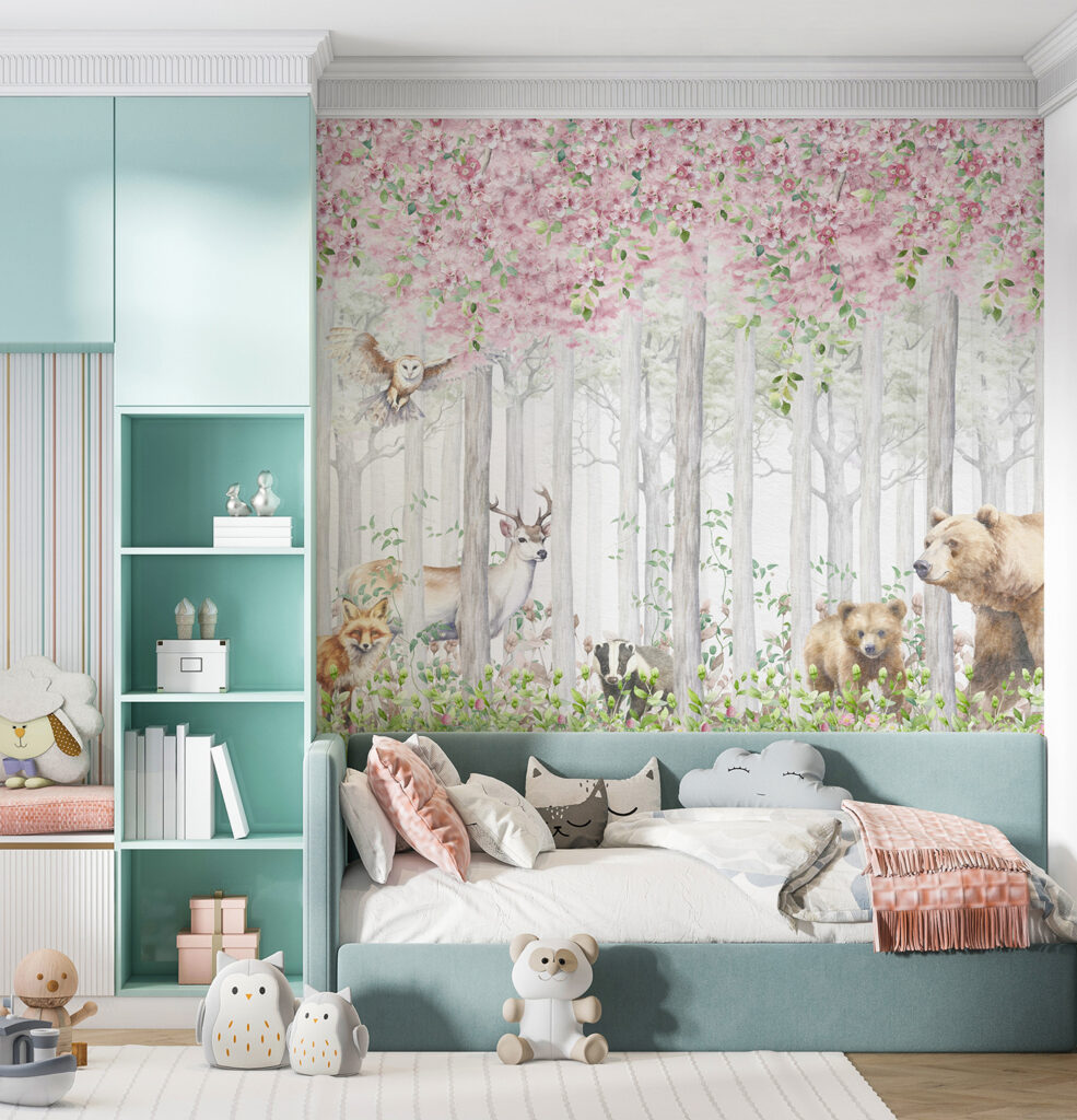 Orsi sotto fiori rosa — ambiente 4