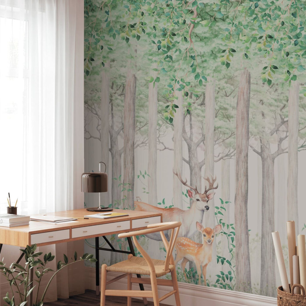 Animali nel bosco nebbioso — ambiente 1