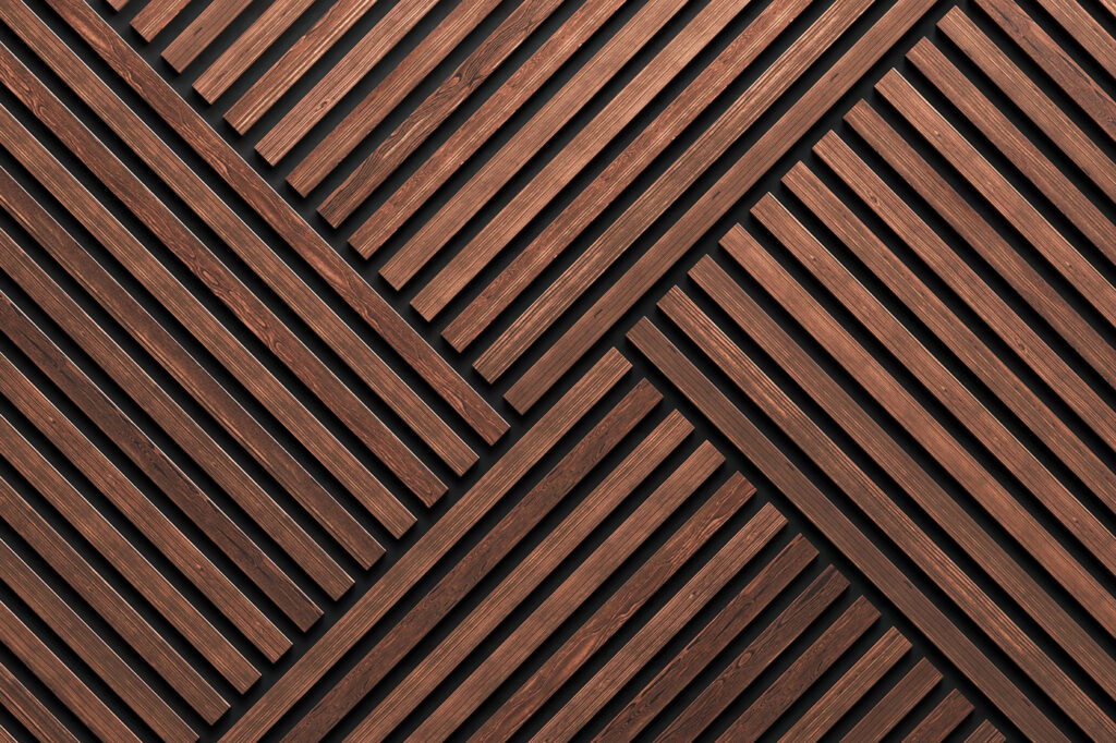 Listelli di legno incrociati — design completo