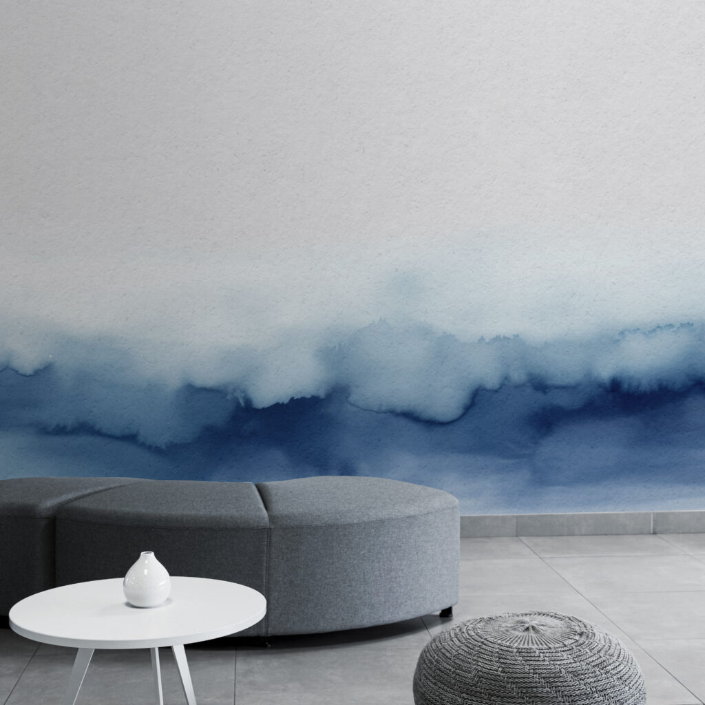 Acquerello blu in basso — ambiente 1