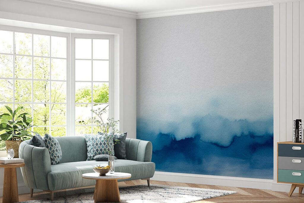 Acquerello blu in basso — ambiente 3
