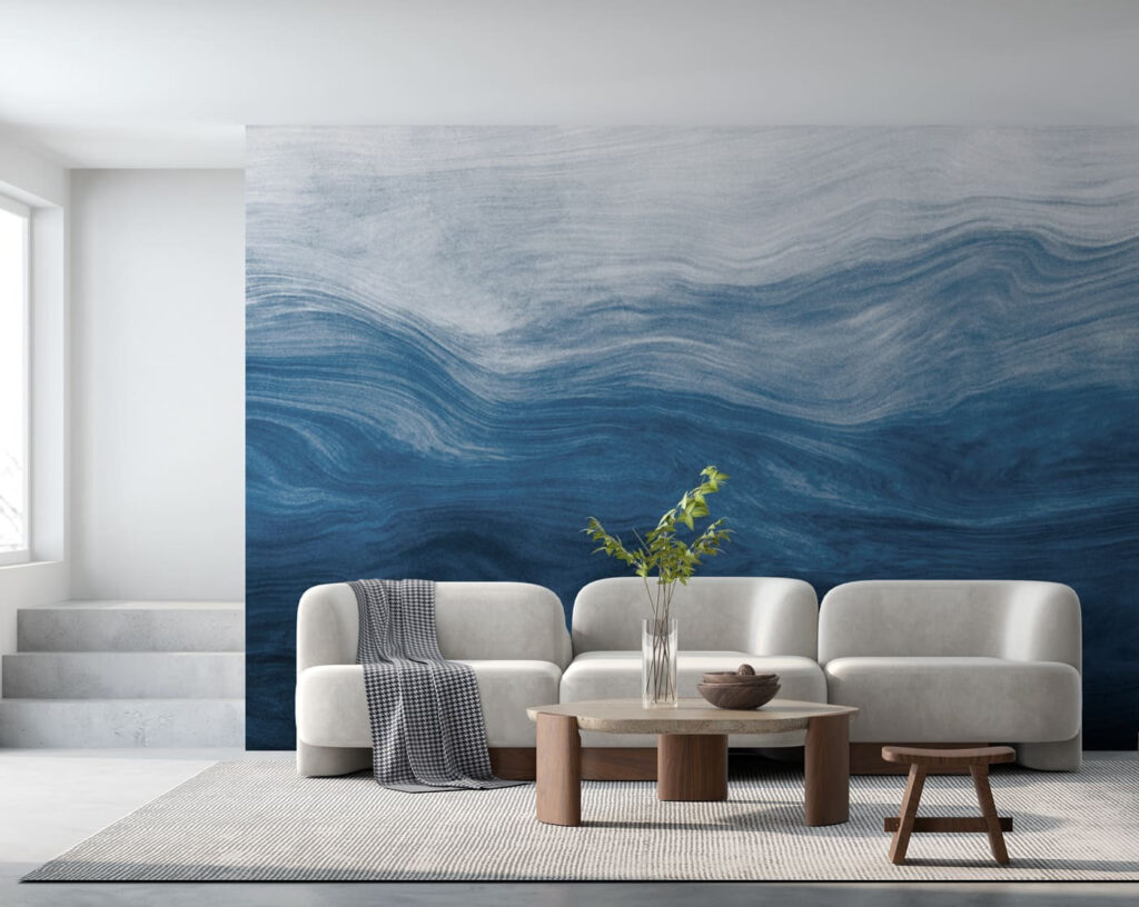 Strati blu in movimento in un ambiente