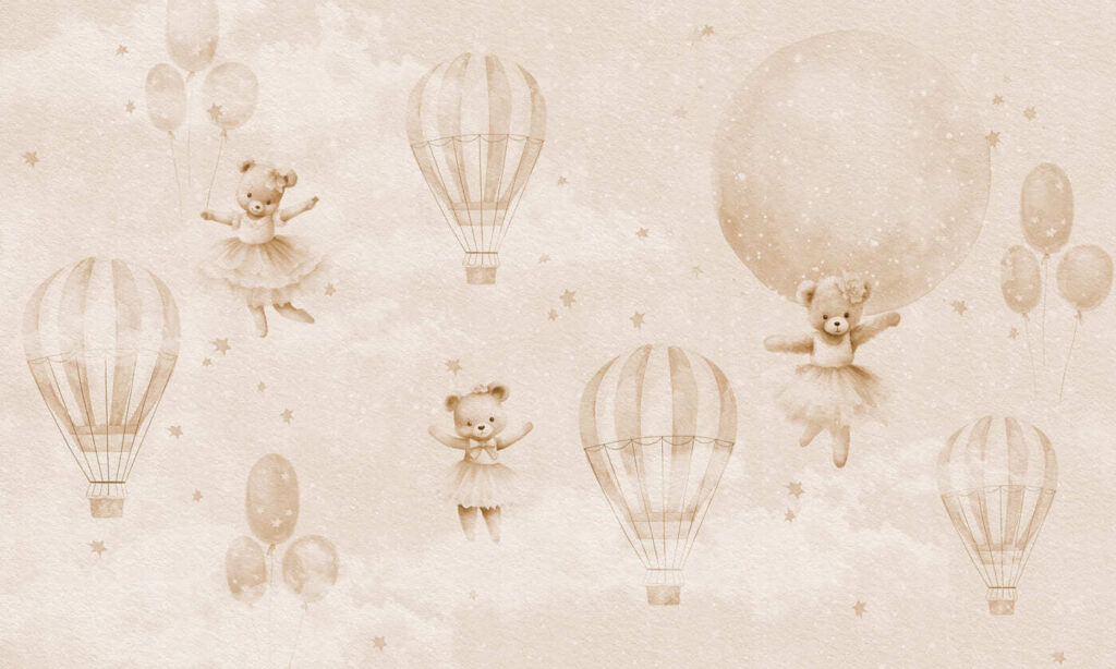 Orsetti tra i palloncini — design completo