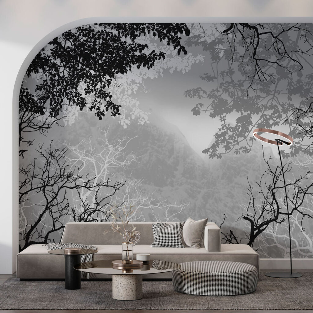 Rami nella nebbia grigia — ambiente 1