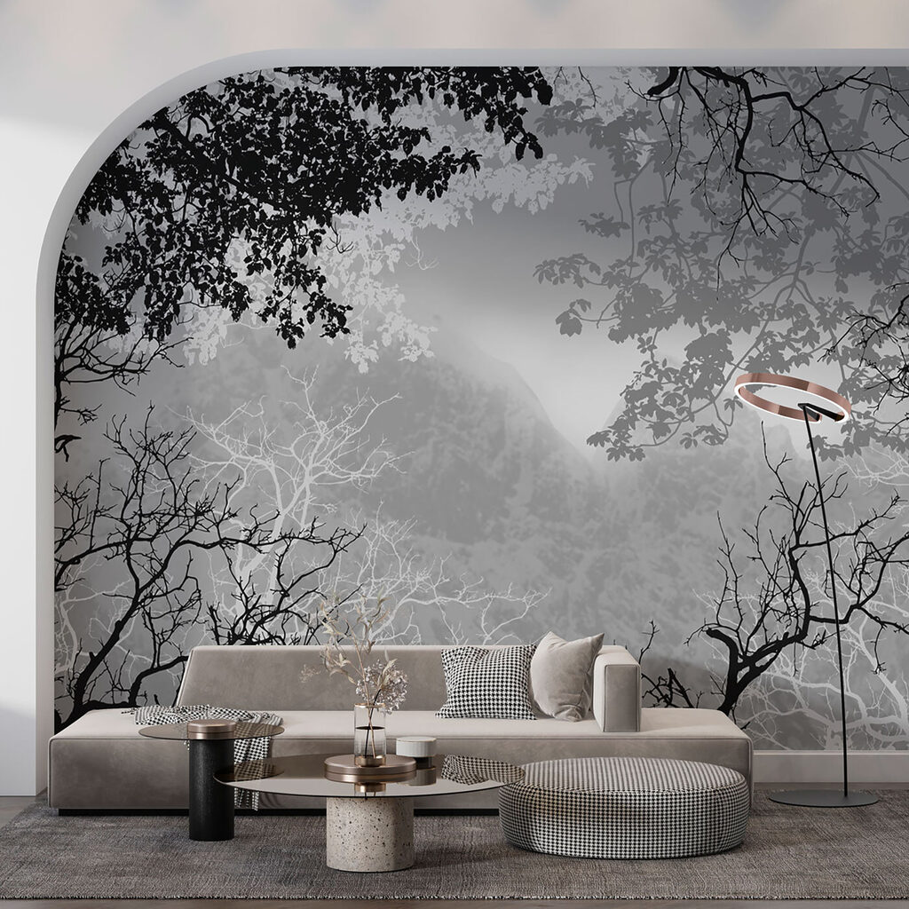 Rami nella nebbia grigia — ambiente 4