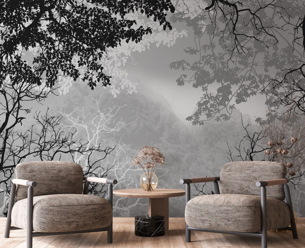 Rami nella nebbia grigia — ambiente 3