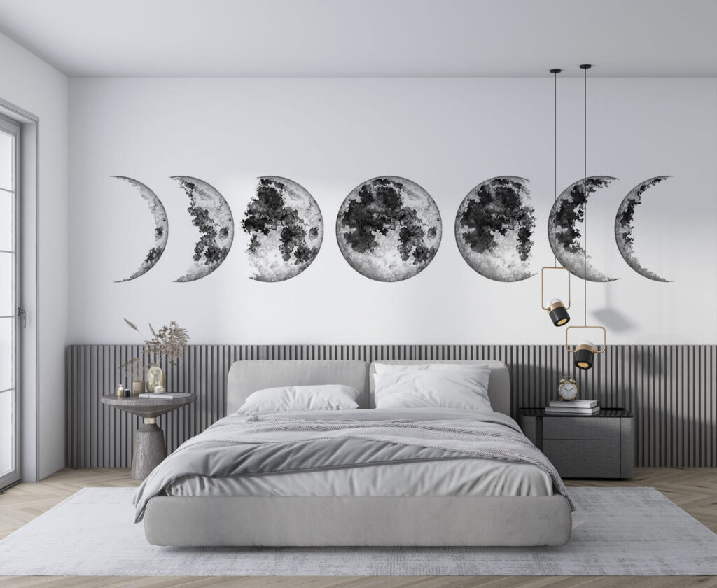 Fasi lunari in grigio — ambiente 1