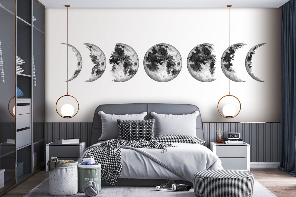 Fasi lunari in grigio — ambiente 2