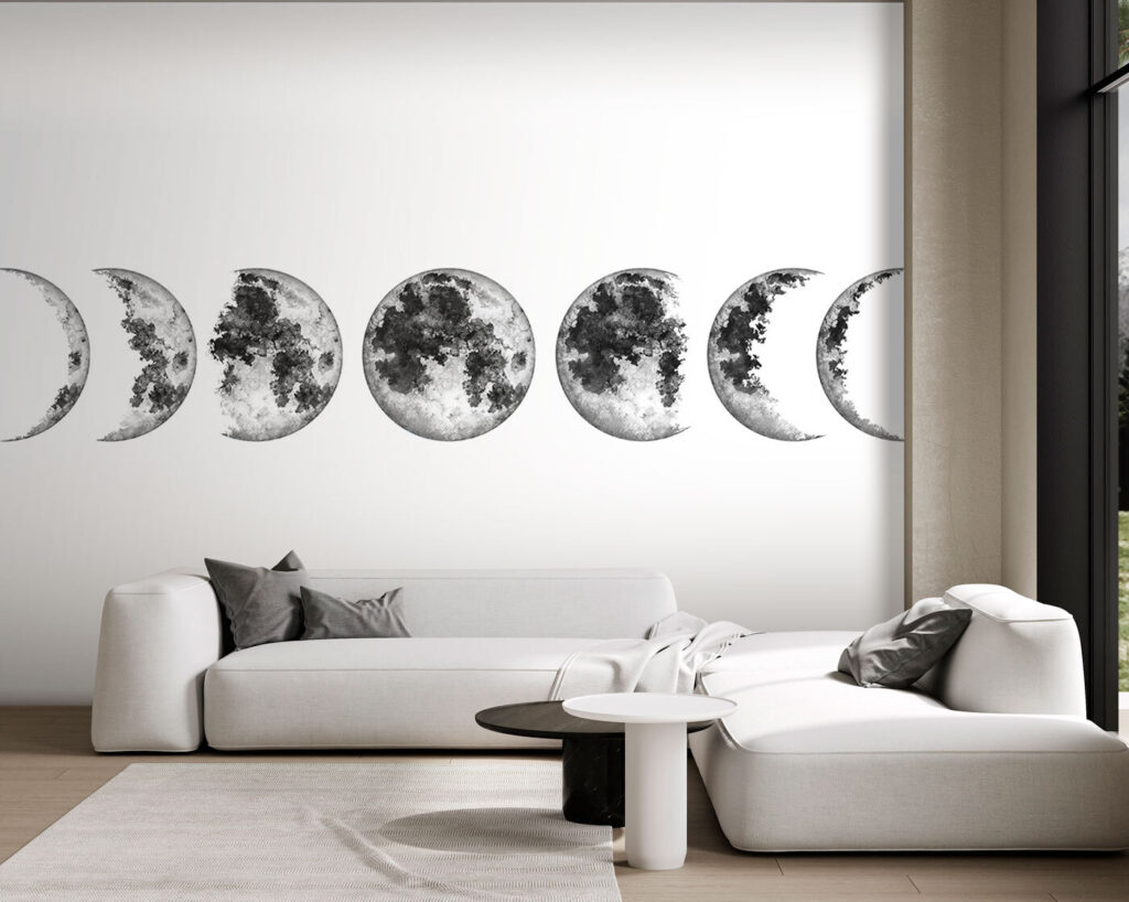 Fasi lunari in grigio — ambiente 3