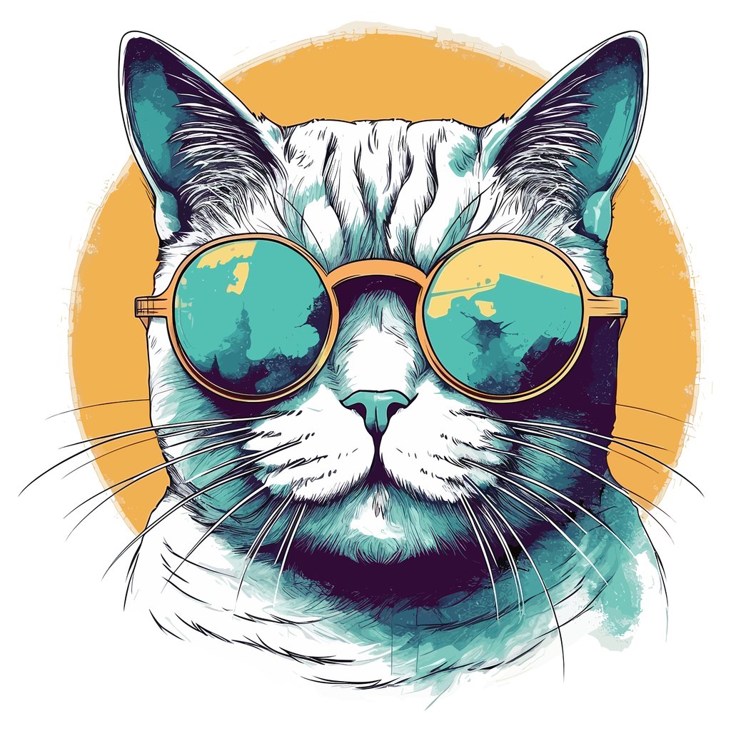 Gatto con gli occhiali — design completo