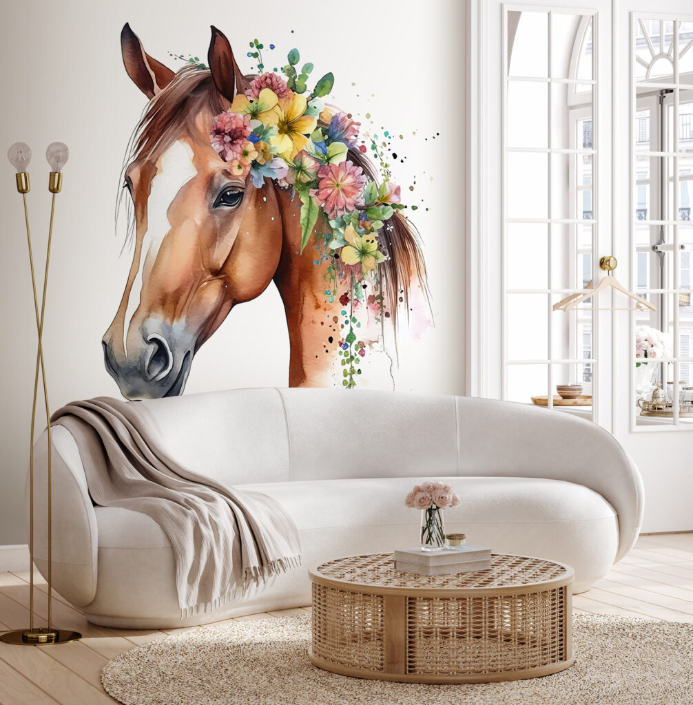 Cavallo con criniera fiorita — ambiente 3