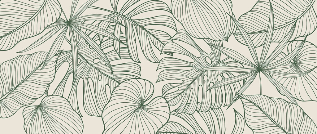 Foglie con contorni verdi — design completo