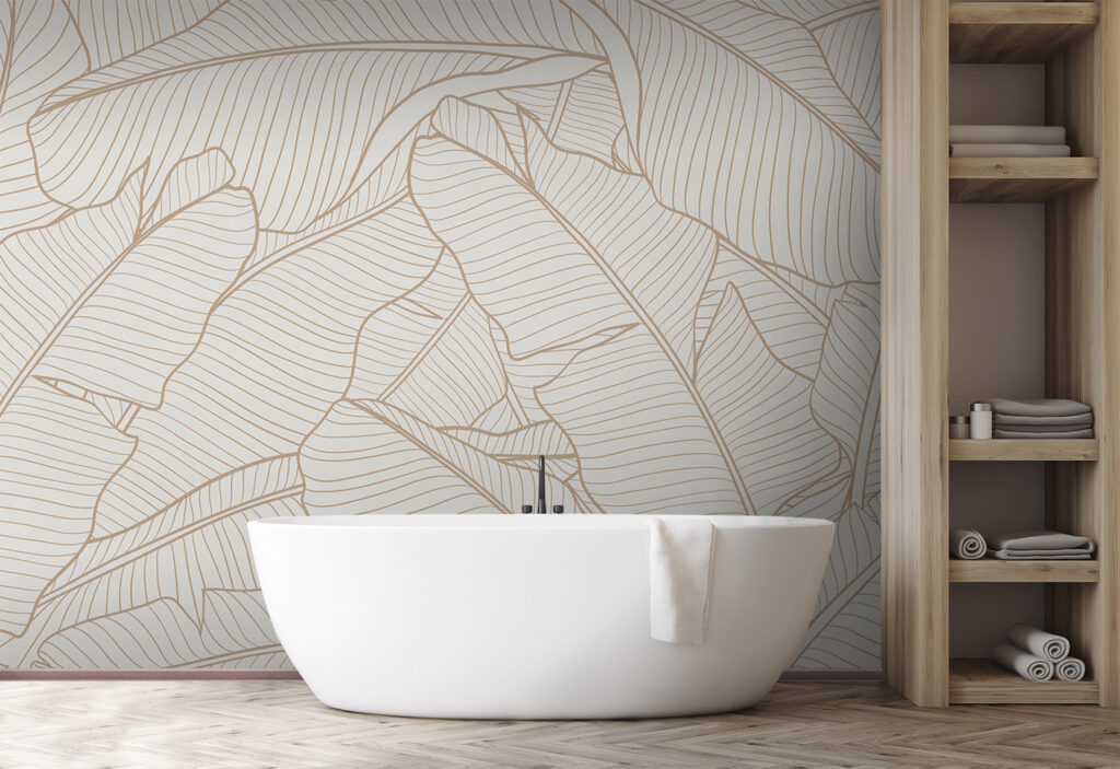 Foglie beige a linee — ambiente 3