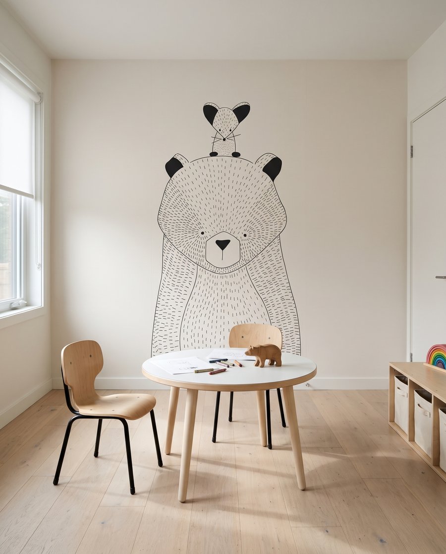 Topolino sull’orso in un ambiente