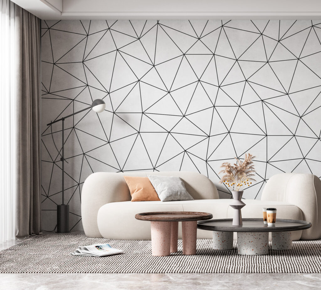 Triangoli di linee sottili in un ambiente