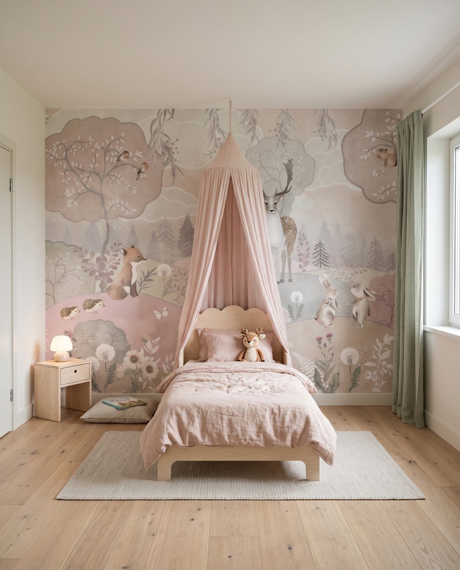Animali tra colline rosa — ambiente 2