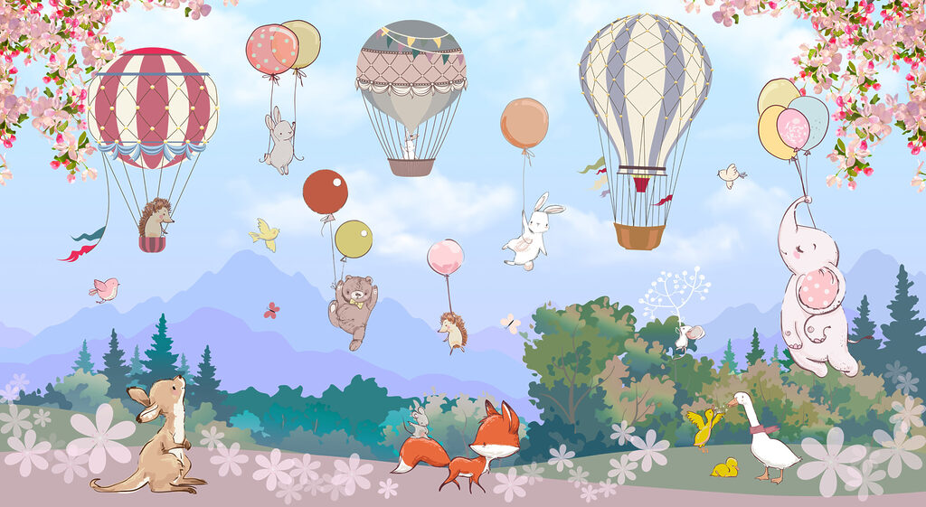 Palloncini sopra i fiori — design completo